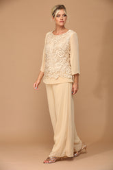Eva USA 3289 Women's Lace and Chiffon Pant Suit